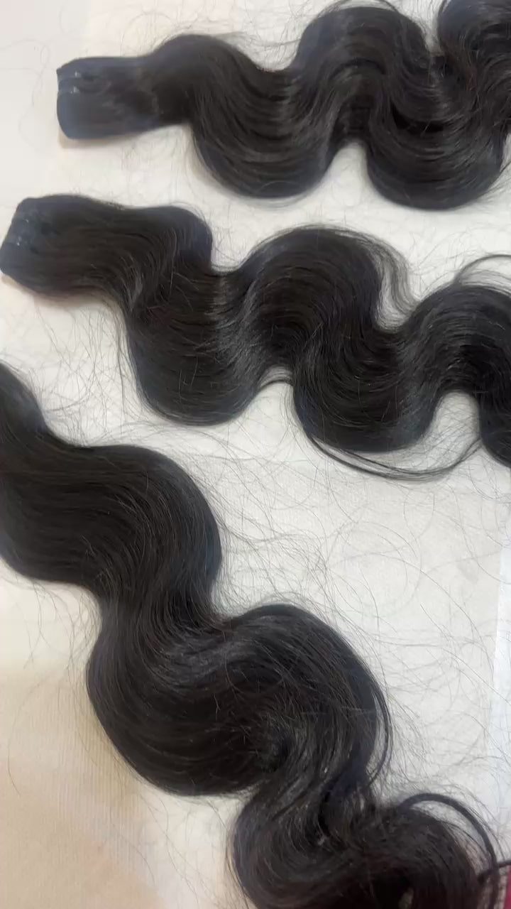 Raw Cambodian double drawn  wavy hair(22 inches )